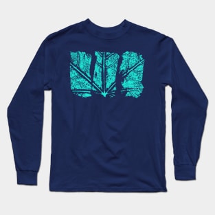 Leaf Structure on Brush Strokes - Abstract Long Sleeve T-Shirt